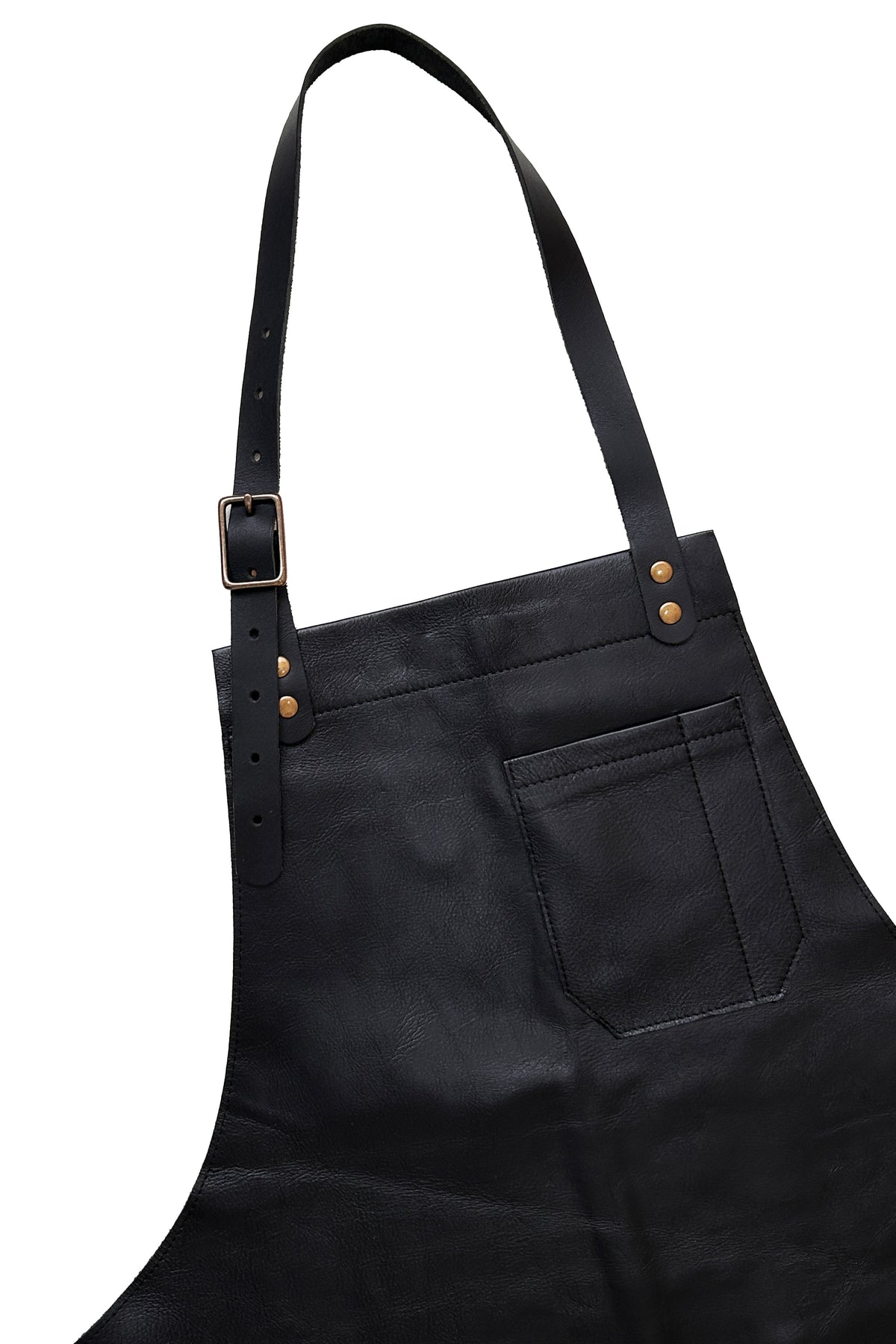 Alex Leather Bib Apron ⏤ Black | Rendall Co