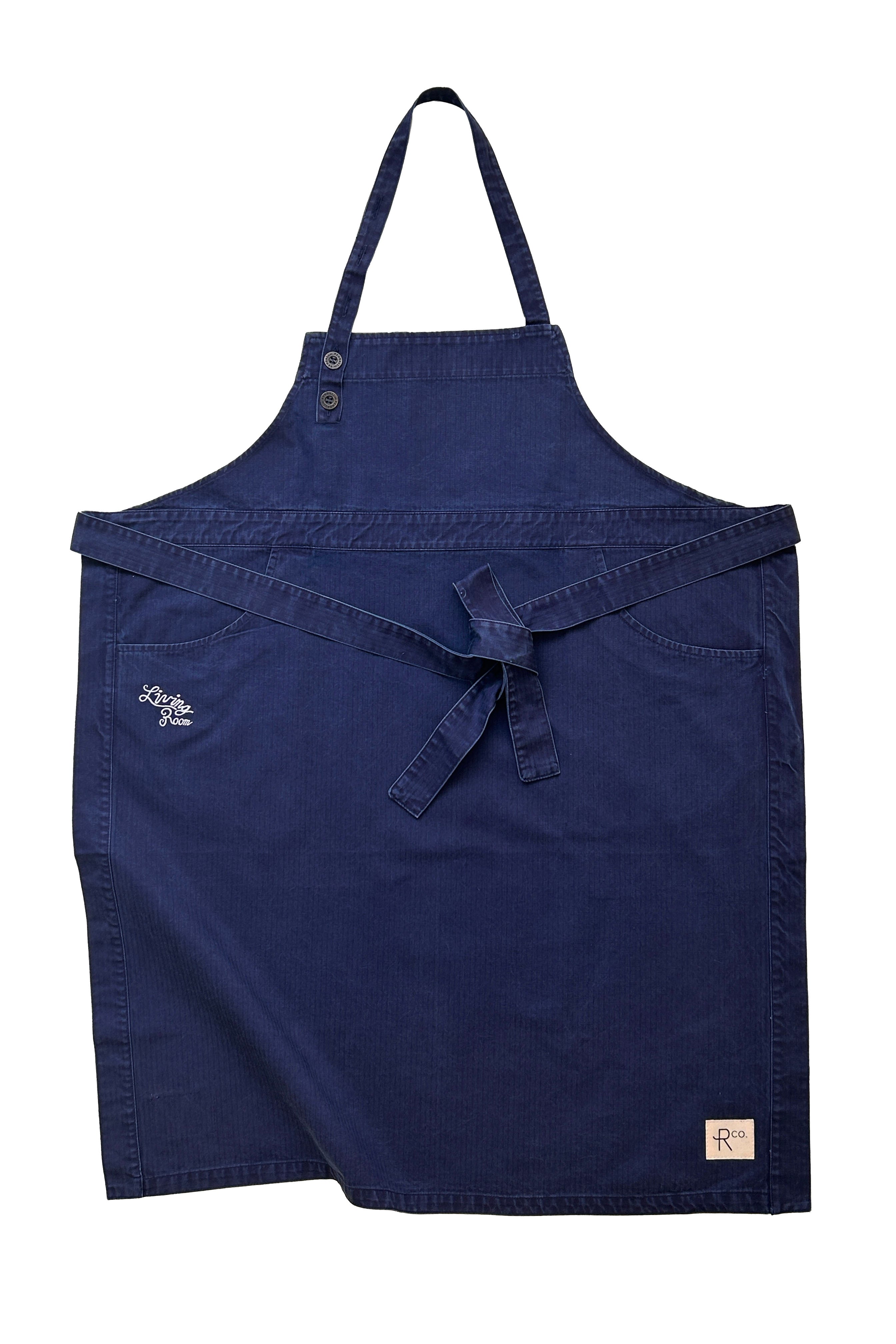 Living Room Bib Apron ⏤ Indigo Blue