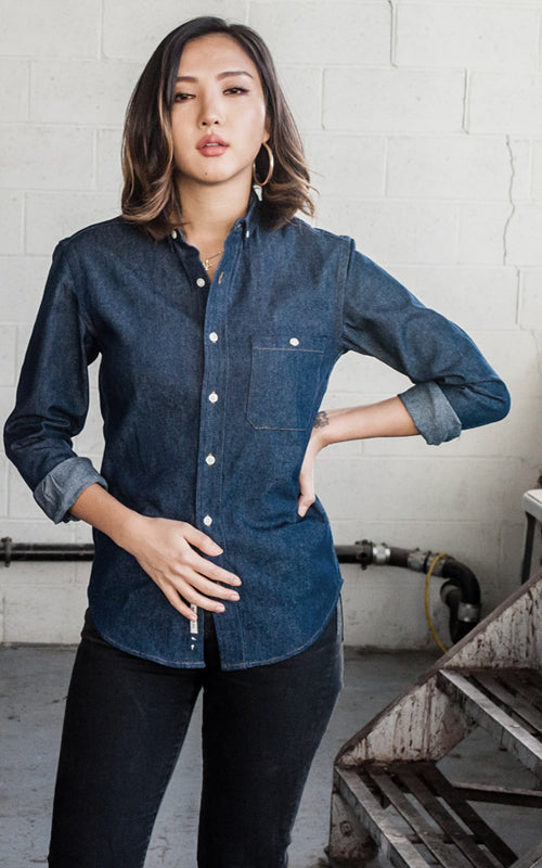 Long Sleeve Day Shirt — Indigo denim