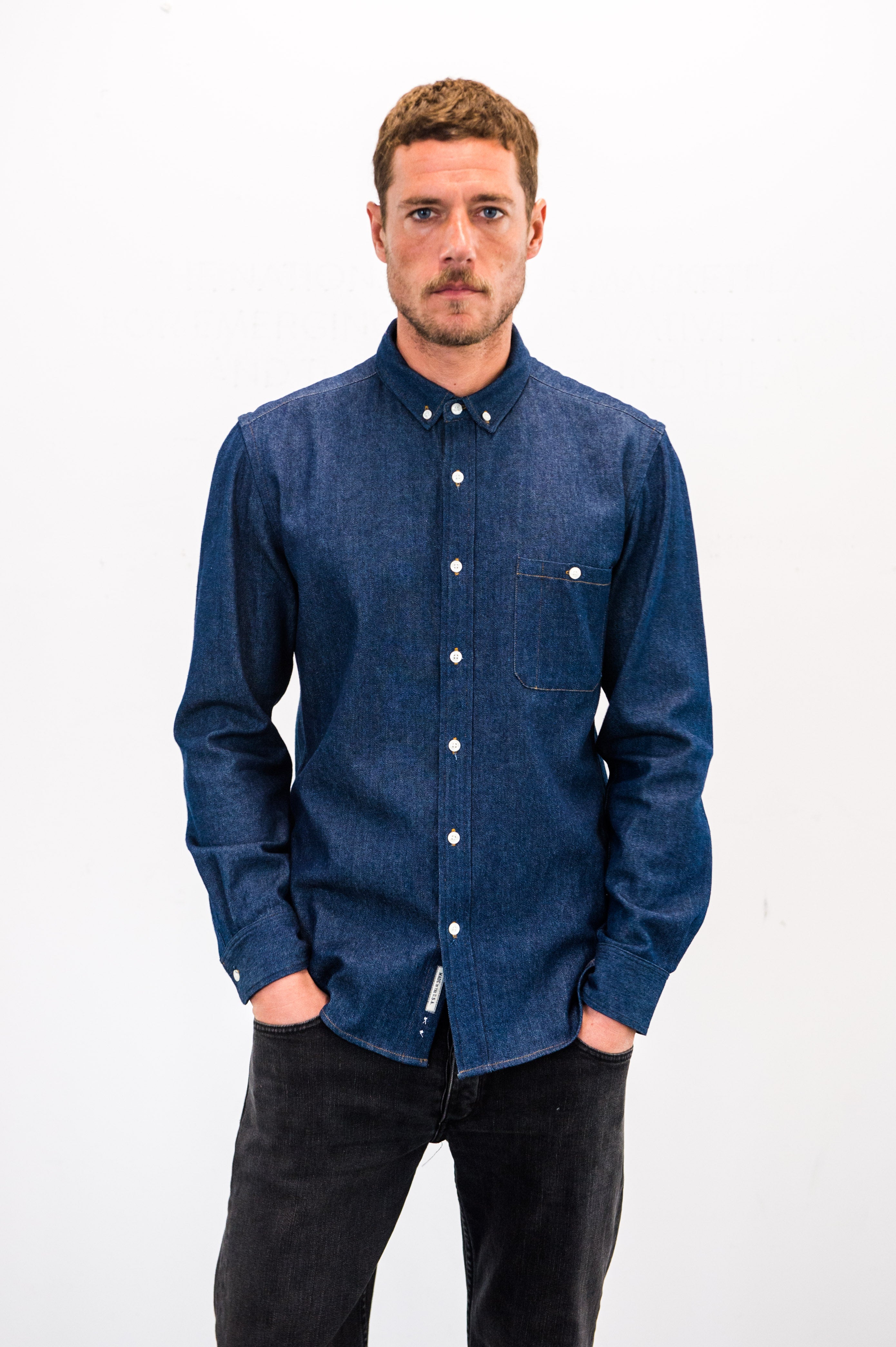 Long Sleeve Day Shirt — Indigo denim