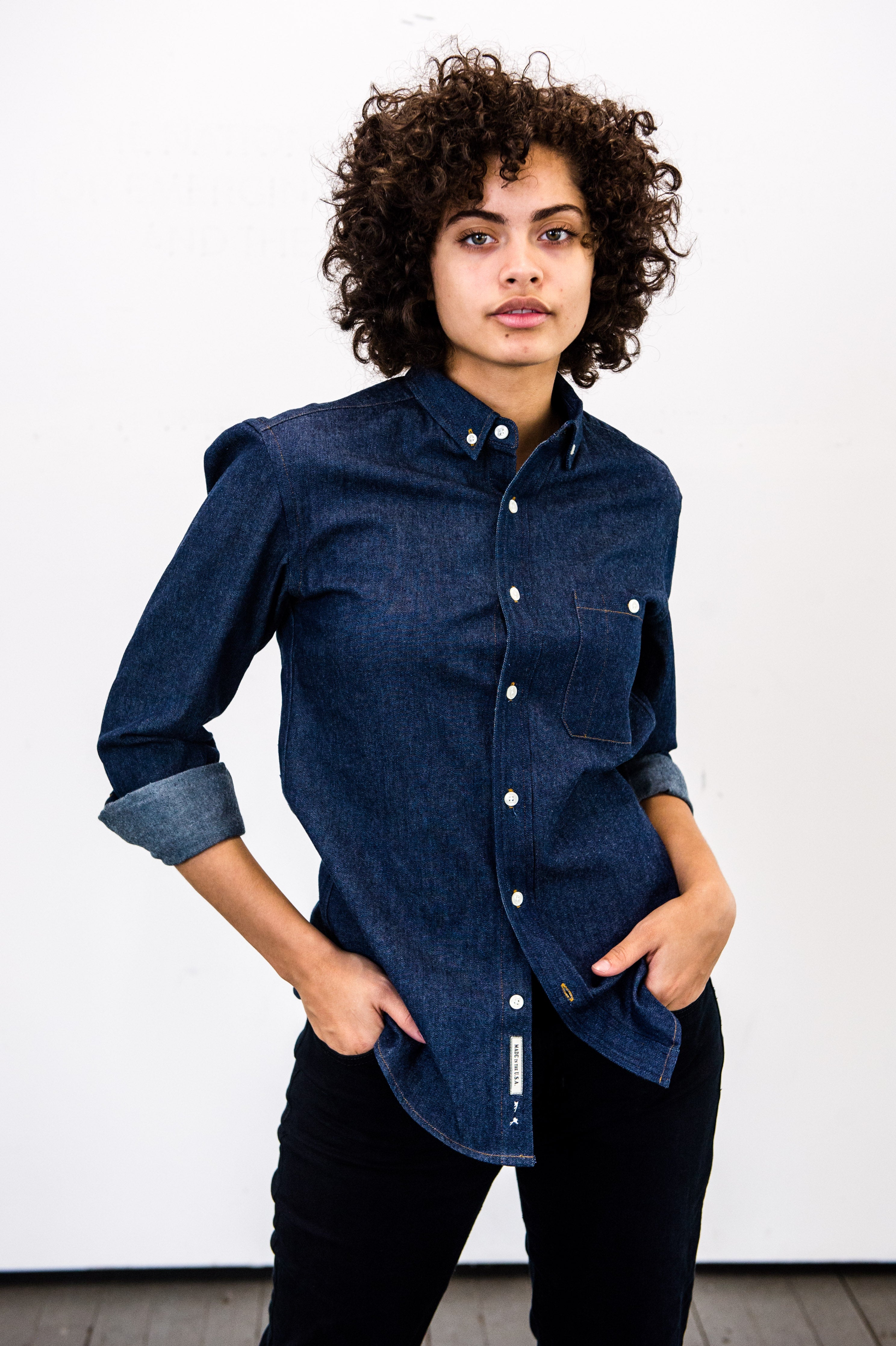 Long Sleeve Day Shirt — Indigo denim