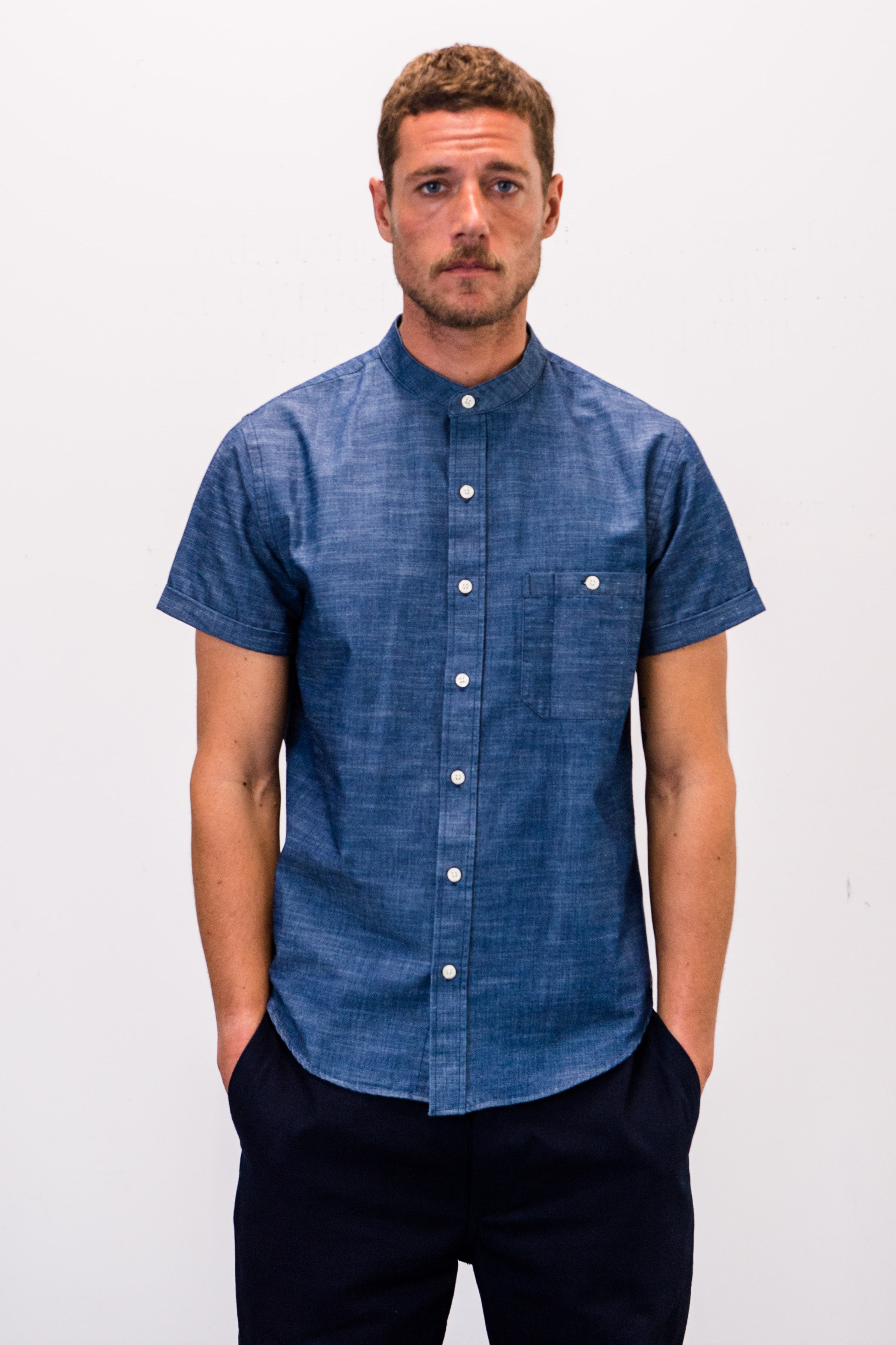 Line Shirt — Indigo Chambray