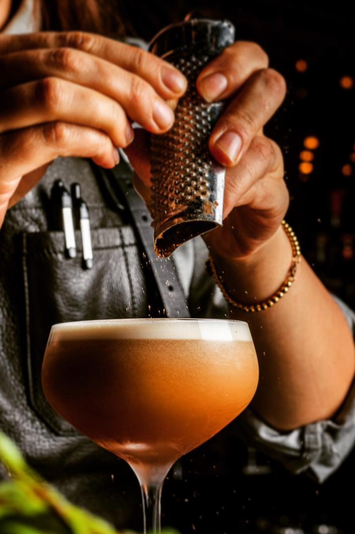 Alex Leather Bib Apron ⏤ Black | Rendall Co.